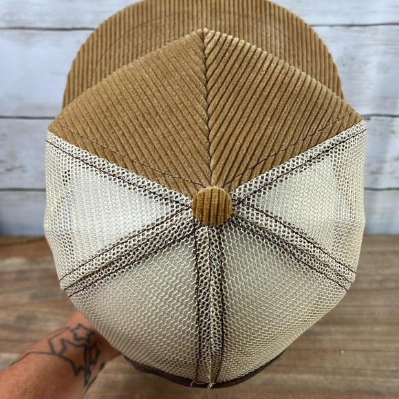 Vintage swingster corduroy support American agriculture farmer SnapBack mesh hat - Picture 6 of 8